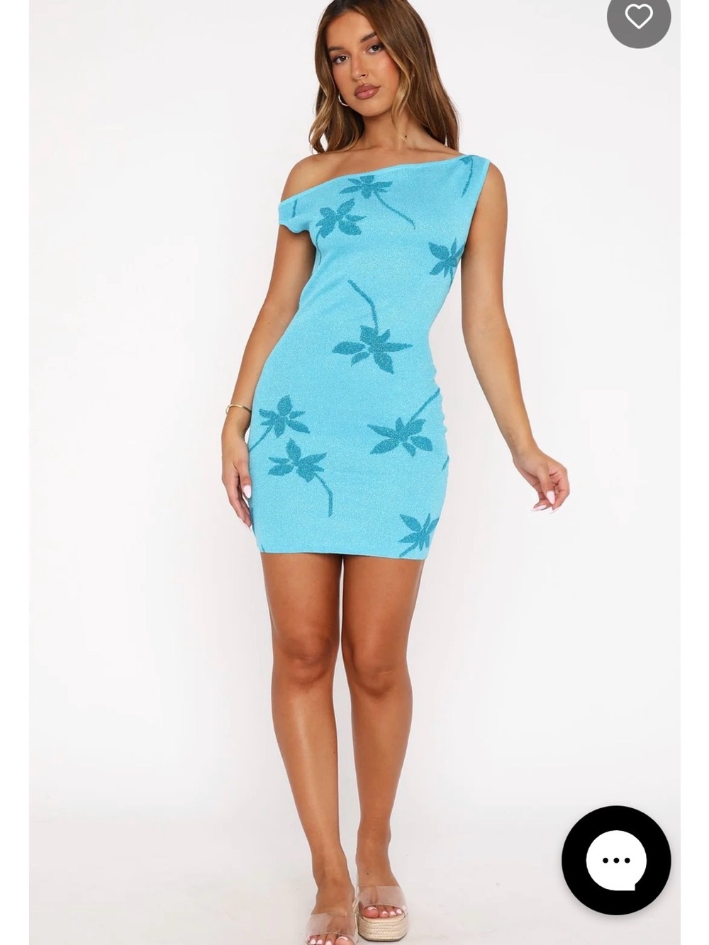 NWT - White Fox - Forever Dreaming - Blue - One-Shoulder - Bodycon - Mini Dress